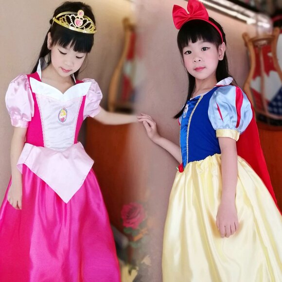 Reversible Disney Princess Dress – Aurora & Snow White Halloween Costume 6~7T - Picture 1 of 7